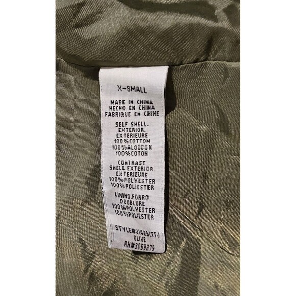 Thread & Supply Womens Jacket XS Olive Green Aztec Sleeve Hooded Zip Button Up - Picture 12 of 14